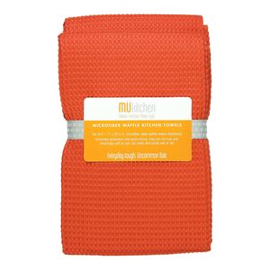 Mukitchen 2-Piece Waffle Kitchen Towel Set Coral 17 x 25.5inch Mukitchen 2-Piece Waffle Kitchen Towel Set Coral 17 x 25.5inch